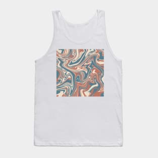 Liquid art, abstract art. Blue, red, beige colors. Tank Top